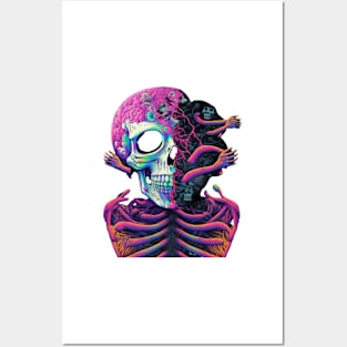 Melting skull Posters and Art